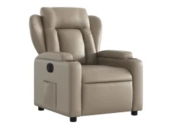 Poltrona| Poltrona Confortável | Poltrona reclinável elétrica couro artificial cor cappuccino SHL398454 Castanho