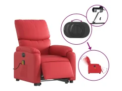 Poltrona* Poltrona Confortável | Poltrona reclinável elevatória elétrica couro artif. SHL152408 Vermelho