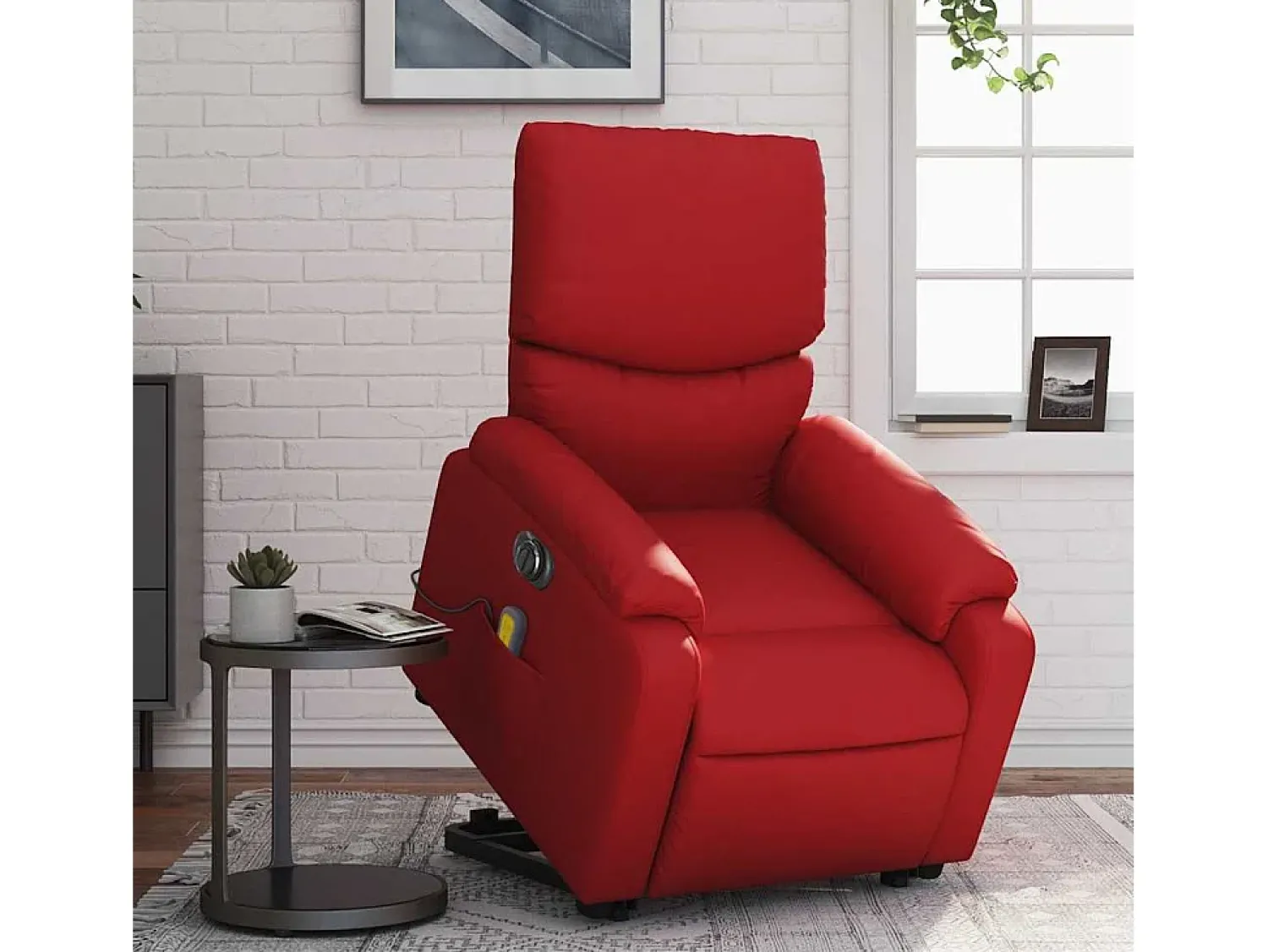 Poltrona* Poltrona Confortável | Poltrona reclinável elevatória elétrica couro artif. SHL152408 Vermelho