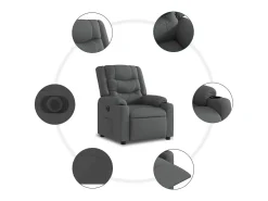 Hot Poltrona Confortável | Poltrona reclinável elétrica tecido cinzento-escuro SHL425524 Cinza antracite