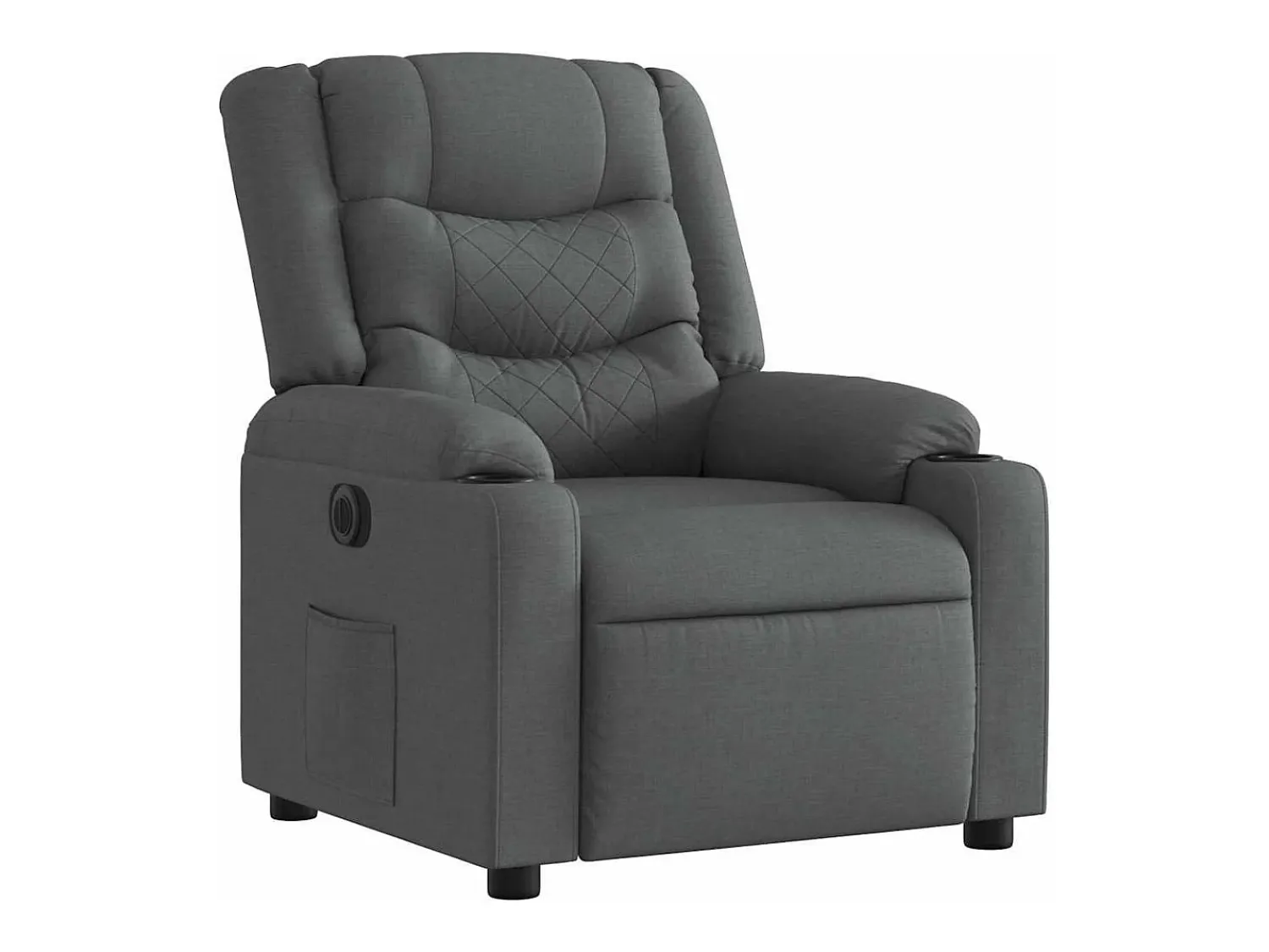 Hot Poltrona Confortável | Poltrona reclinável elétrica tecido cinzento-escuro SHL425524 Cinza antracite