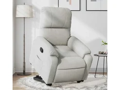 Hot Poltrona Confortável | Poltrona reclinável elevatória tecido de microfibra cinza-claro SHL132236 Cinzento