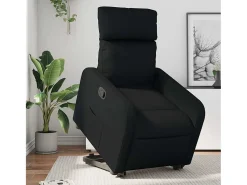 Poltrona Confortável | Poltrona reclinável elevatória couro artificial SHL444801 Preto