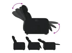 Poltrona Confortável | Poltrona reclinável elevatória couro artificial SHL444801 Preto