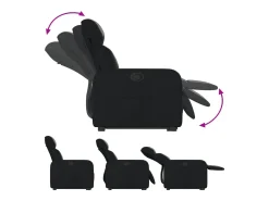 Poltrona Confortável | Poltrona reclinável elevatória couro artificial SHL444801 Preto
