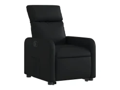 Poltrona Confortável | Poltrona reclinável elevatória couro artificial SHL444801 Preto