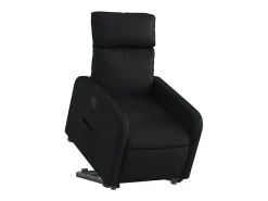 Poltrona Confortável | Poltrona reclinável elevatória couro artificial SHL444801 Preto