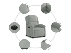 Poltrona| Poltrona Confortável | Poltrona reclinável elevatória elétrica veludo -claro SHL262547 Cinzento