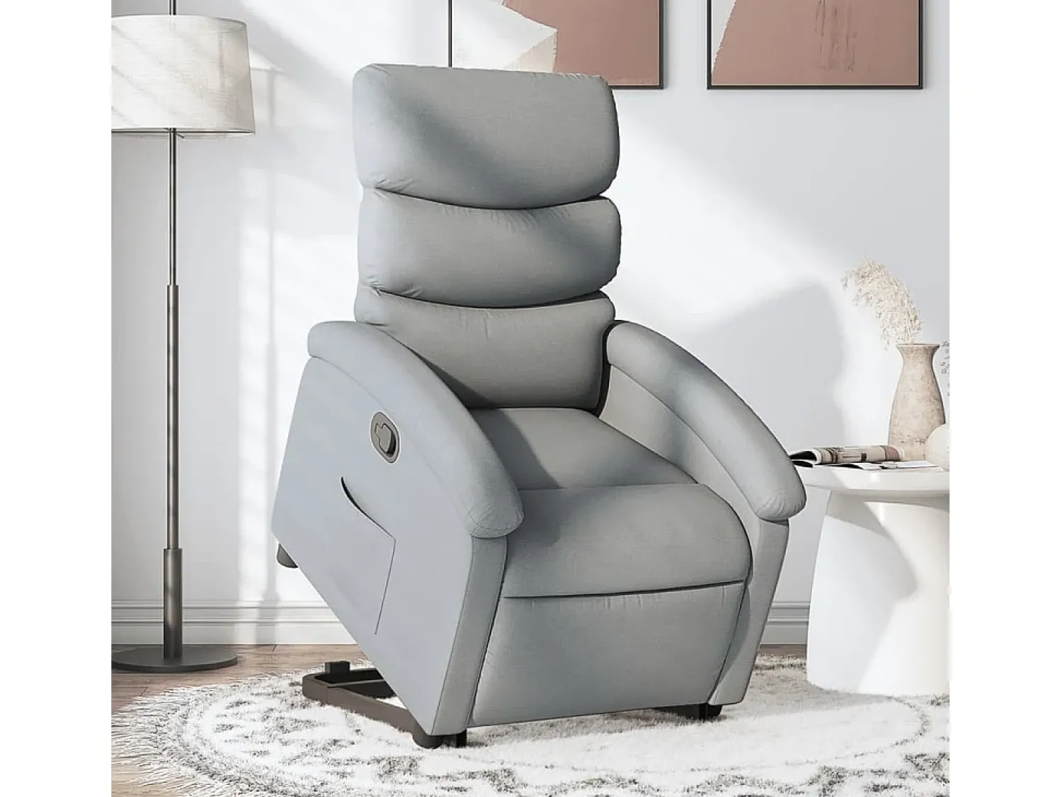 Poltrona Confortável | Poltrona reclinável elevatória tecido -claro SHL492908 Cinzento