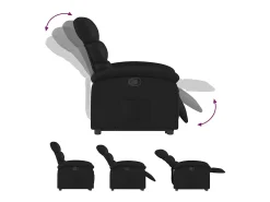 Poltrona| Poltrona Confortável | Poltrona reclinável elevatória couro artificial SHL192890 Preto