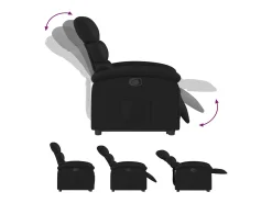 Poltrona| Poltrona Confortável | Poltrona reclinável elevatória couro artificial SHL192890 Preto