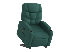 Poltrona| Poltrona Confortável | Poltrona reclinável elevatória de massagens tecido verde-escuro SHL46462 Verde pinho