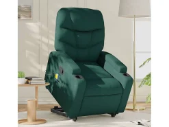 Poltrona| Poltrona Confortável | Poltrona reclinável elevatória de massagens tecido verde-escuro SHL46462 Verde pinho