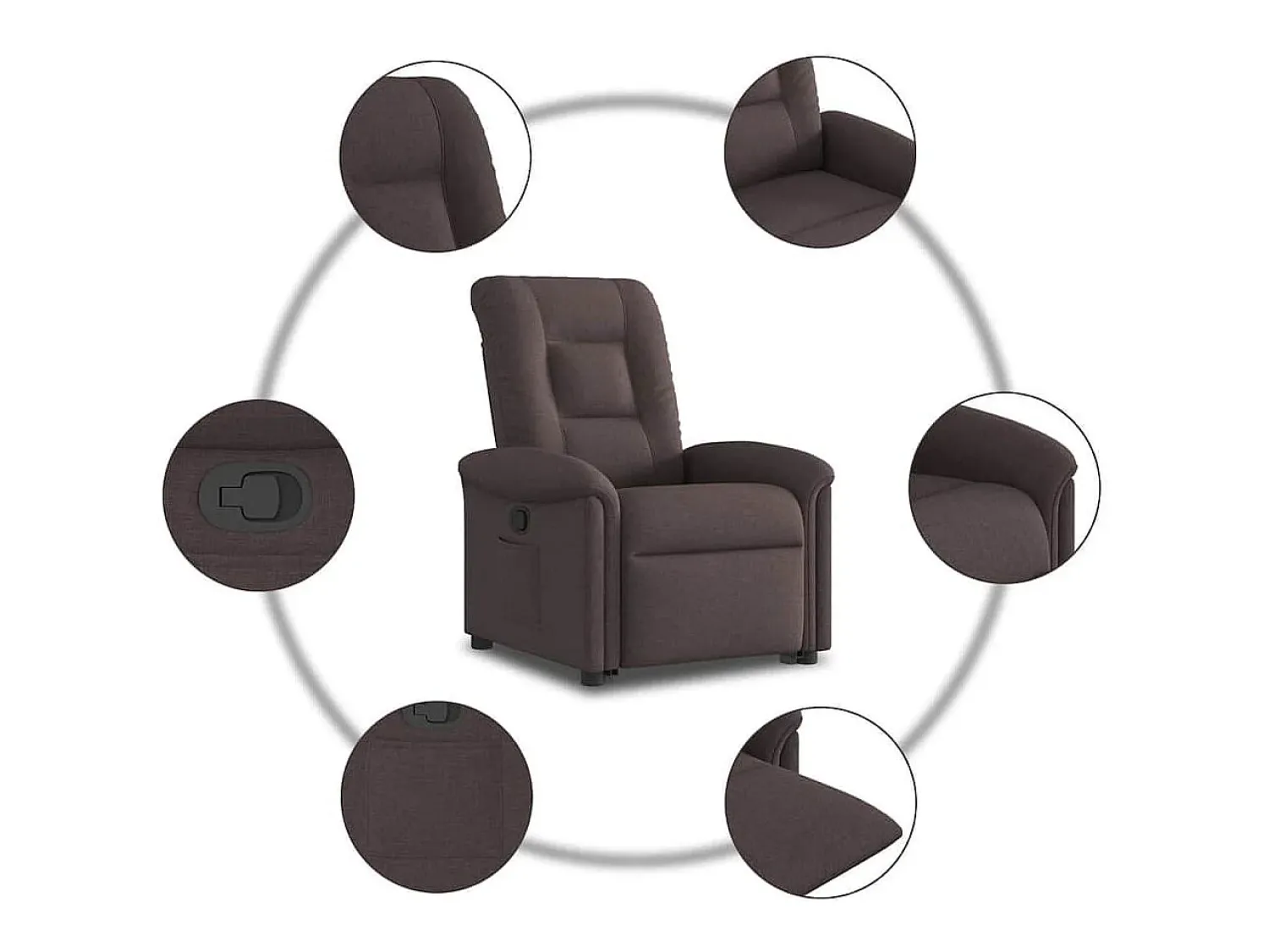 Poltrona Confortável | Poltrona reclinável elevatória tecido -escuro SHL992306^ Poltrona