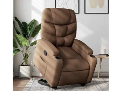Poltrona| Poltrona Confortável | Poltrona reclinável elevatória tecido SHL581809 Castanho