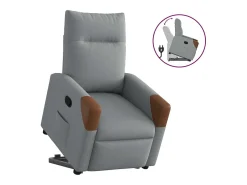 Poltrona| Poltrona Confortável | Poltrona reclinável elevatória tecido -claro SHL681954 Cinzento