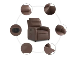 Poltrona Confortável | Poltrona reclinável elétrica couro artificial SHL425040^ Poltrona