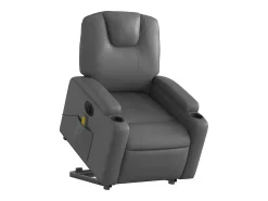 Poltrona* Poltrona Confortável | Poltrona reclinável elevatória elétrica couro artificial cinza SHL948503 Cinzento