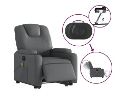 Poltrona* Poltrona Confortável | Poltrona reclinável elevatória elétrica couro artificial cinza SHL948503 Cinzento