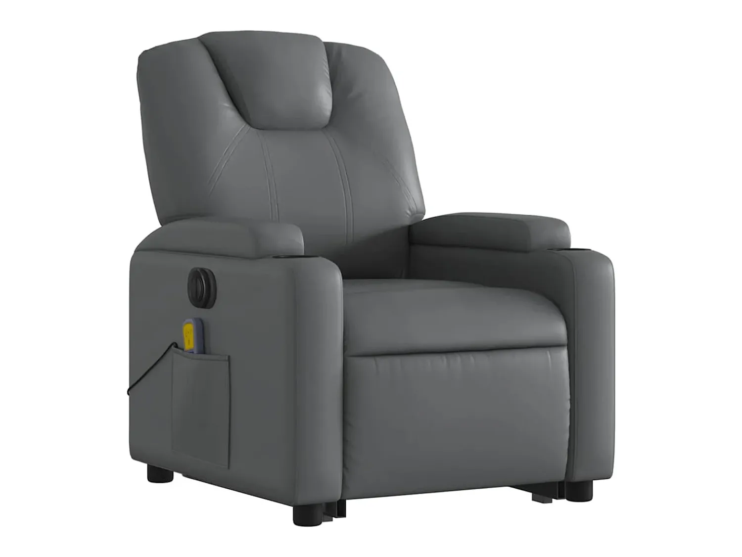 Poltrona* Poltrona Confortável | Poltrona reclinável elevatória elétrica couro artificial cinza SHL948503 Cinzento