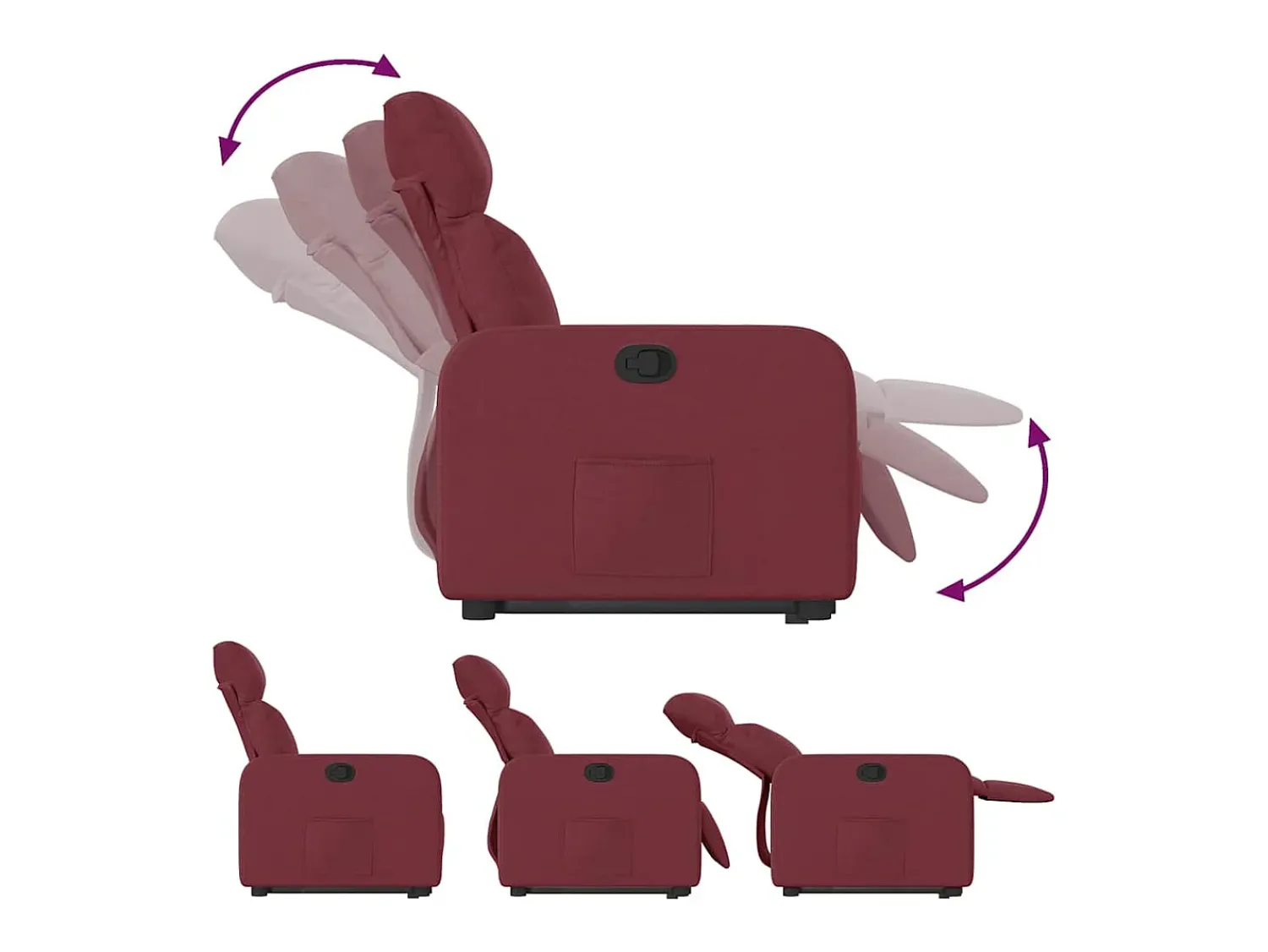 Poltrona* Poltrona Confortável | Poltrona reclinável elevatória tecido tinto SHL180014 Vermelho