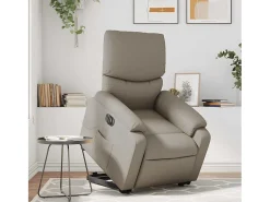 Poltrona Confortável | Poltrona reclinável elevatória elétrica couro artif. cappuccino SHL163506^ Poltrona