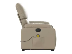 Poltrona Confortável | Poltrona reclinável elevatória elétrica couro artif. cappuccino SHL163506^ Poltrona