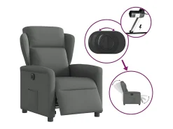 Poltrona* Poltrona Confortável | Poltrona reclinável elétrica tecido cinzento-escuro SHL303709 Cinza antracite