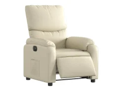 Online Poltrona Confortável | Poltrona reclinável elétrica couro artificial cor SHL985838 Creme