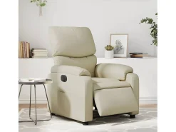 Online Poltrona Confortável | Poltrona reclinável elétrica couro artificial cor SHL985838 Creme