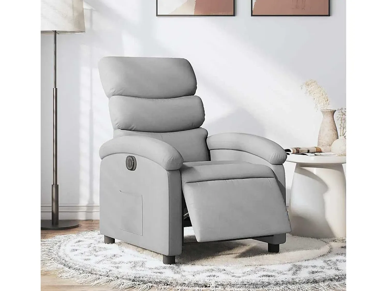 Poltrona| Poltrona Confortável | Poltrona reclinável elétrica tecido -claro SHL587418 Cinzento