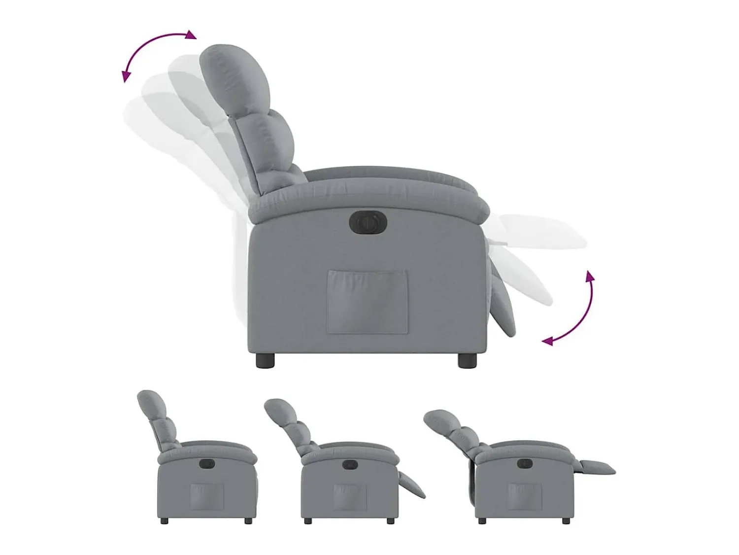 Poltrona| Poltrona Confortável | Poltrona reclinável elétrica tecido -claro SHL587418 Cinzento