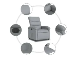 Poltrona| Poltrona Confortável | Poltrona reclinável elétrica tecido -claro SHL587418 Cinzento