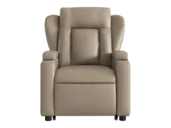 Poltrona| Poltrona Confortável | Poltrona reclinável elevatória couro artificial cor cappuccino SHL976380 Castanho