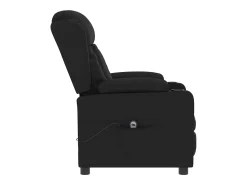 New Poltrona Confortável | Poltrona reclinável elétrica couro artificial SHL845616 Preto