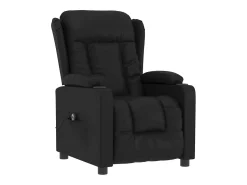 New Poltrona Confortável | Poltrona reclinável elétrica couro artificial SHL845616 Preto
