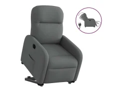 Poltrona Confortável | Poltrona reclinável elevatória elétrica tecido cinzento-escuro SHL578940^ Poltrona