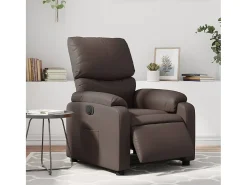 Poltrona* Poltrona Confortável | Poltrona reclinável elétrica couro artificial SHL8023 Castanho