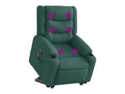 Hot Poltrona Confortável | Poltrona reclinável elevatória de massagens tecido verde-escuro SHL892494 Verde pinho