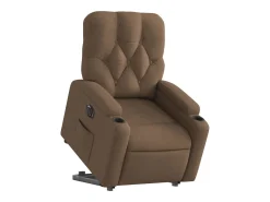 New Poltrona Confortável | Poltrona reclinável elevatória elétrica tecido SHL515242 Castanho