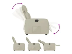 Poltrona* Poltrona Confortável | Poltrona reclinável elétrica couro artificial cor SHL209967 Creme