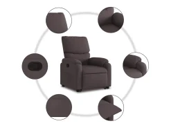 Poltrona| Poltrona Confortável | Poltrona reclinável elevatória tecido -escuro SHL67156 Castanho