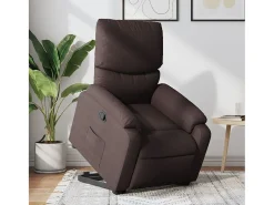 Poltrona| Poltrona Confortável | Poltrona reclinável elevatória tecido -escuro SHL67156 Castanho