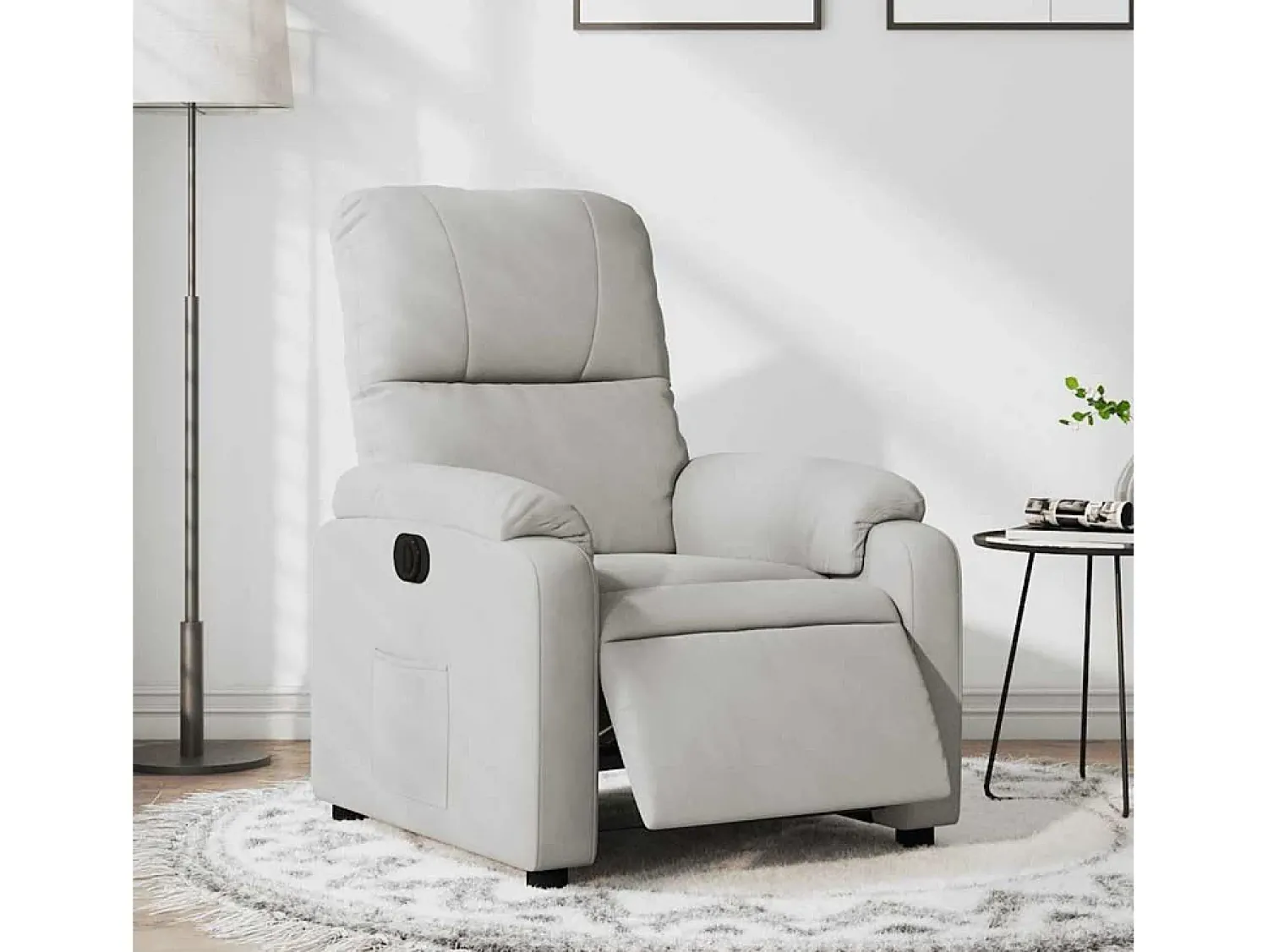 Poltrona* Poltrona Confortável | Poltrona reclinável elétrica tecido de microfibra cinza-claro SHL883788 Cinzento