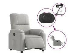 Poltrona* Poltrona Confortável | Poltrona reclinável elétrica tecido de microfibra cinza-claro SHL883788 Cinzento