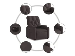 Poltrona| Poltrona Confortável | Poltrona reclinável elevatória elétrica tecido -escuro SHL535328 Castanho