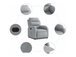 Poltrona* Poltrona Confortável | Poltrona reclinável elétrica tecido -claro SHL686815 Cinzento