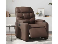 Poltrona* Poltrona Confortável | Poltrona reclinável elétrica couro artificial SHL468172 Castanho