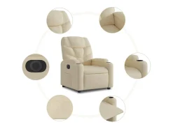 Sale Poltrona Confortável | Poltrona reclinável elétrica tecido cor SHL10323 Creme
