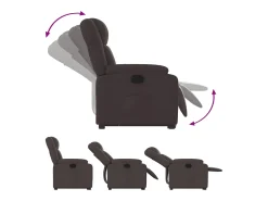 Poltrona| Poltrona Confortável | Poltrona reclinável elevatória tecido -escuro SHL82096 Castanho